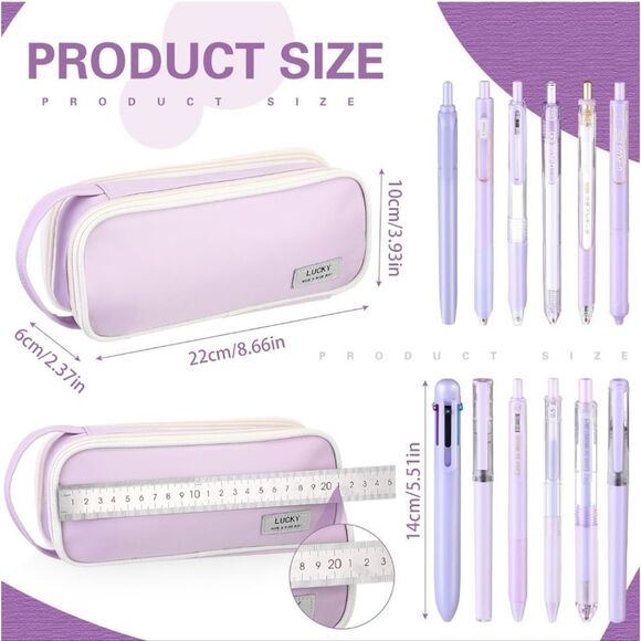 Purple Aesthetic Pencil Pouch or Cosmetic Bag - Picture 2 of 5